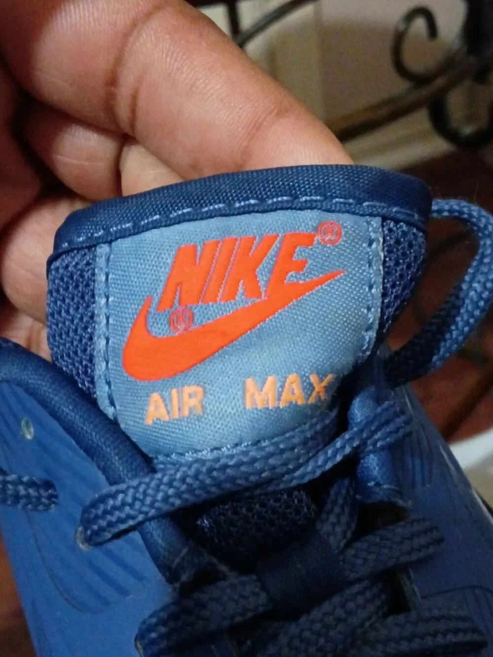 Nike Air Max 90 Ultra Essential Shoes Women Size 6 724981-400 Blue Orange - Picture 5 of 13